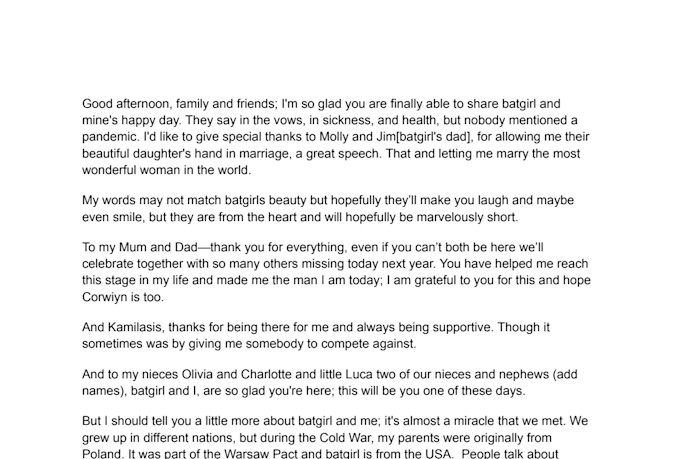 help with speech writing especially a comedy speech